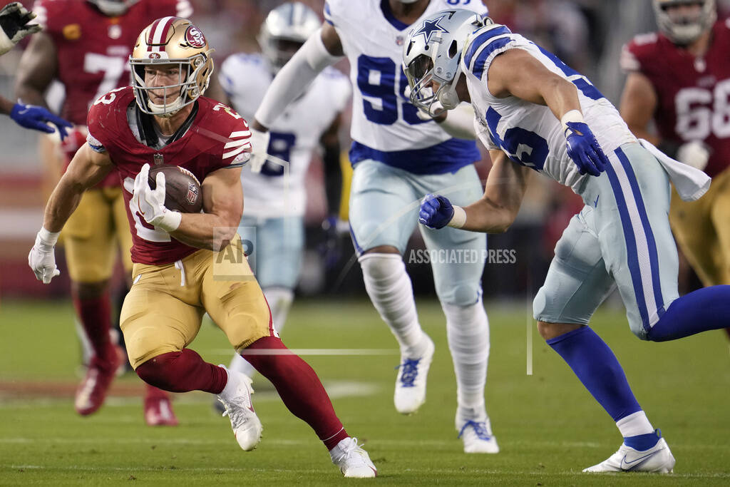 San Francisco 49ers wide receiver Brandon Aiyuk (11) runs against the Los  Angeles Rams during the second half of an NFL football game in Santa Clara,  Calif., Monday, Oct. 3, 2022. (AP